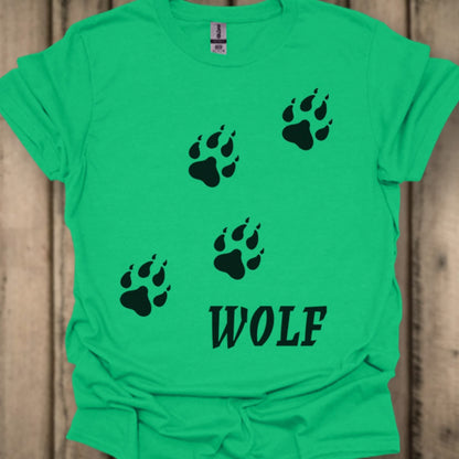 Empreintes de pattes de loup diagonales et noires T-shirt tendance 