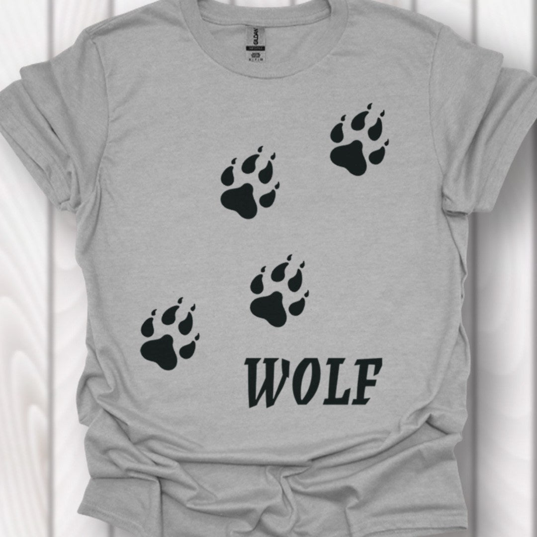 Empreintes de pattes de loup diagonales et noires T-shirt intemporel 