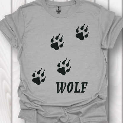 Empreintes de pattes de loup diagonales et noires T-shirt intemporel 