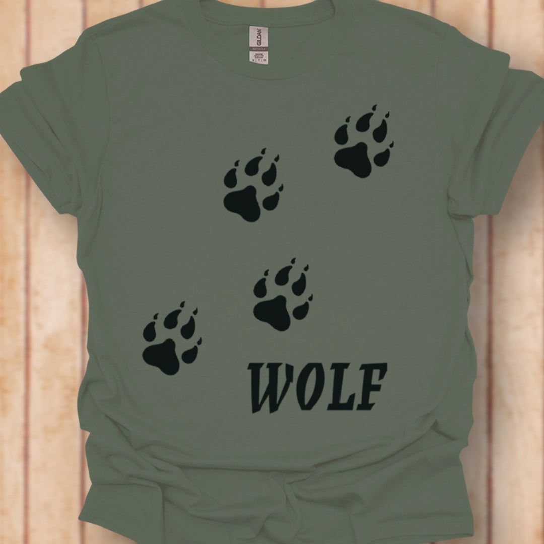 Empreintes de pattes de loup diagonales et noires T-shirt intemporel 