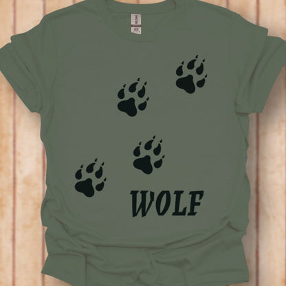 Empreintes de pattes de loup diagonales et noires T-shirt intemporel 