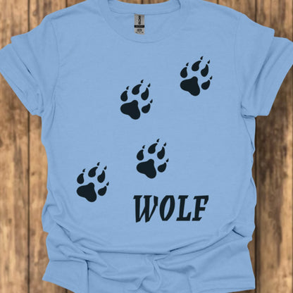 Empreintes de pattes de loup diagonales et noires T-shirt tendance 