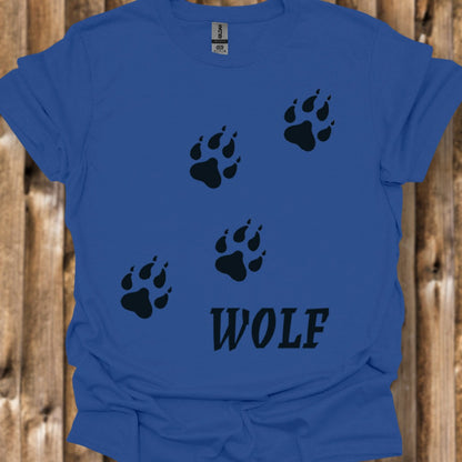 Empreintes de pattes de loup diagonales et noires T-shirt tendance 