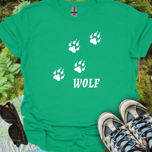 Empreintes de pattes de loup diagonales et blanches T-shirt tendance 