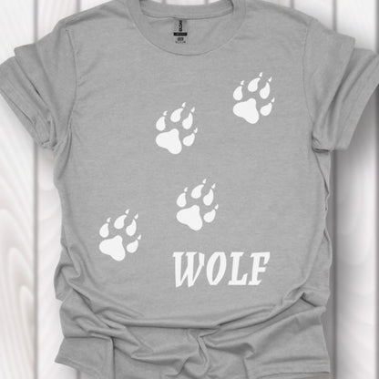 Empreintes de pattes de loup diagonales et blanches T-shirt intemporel