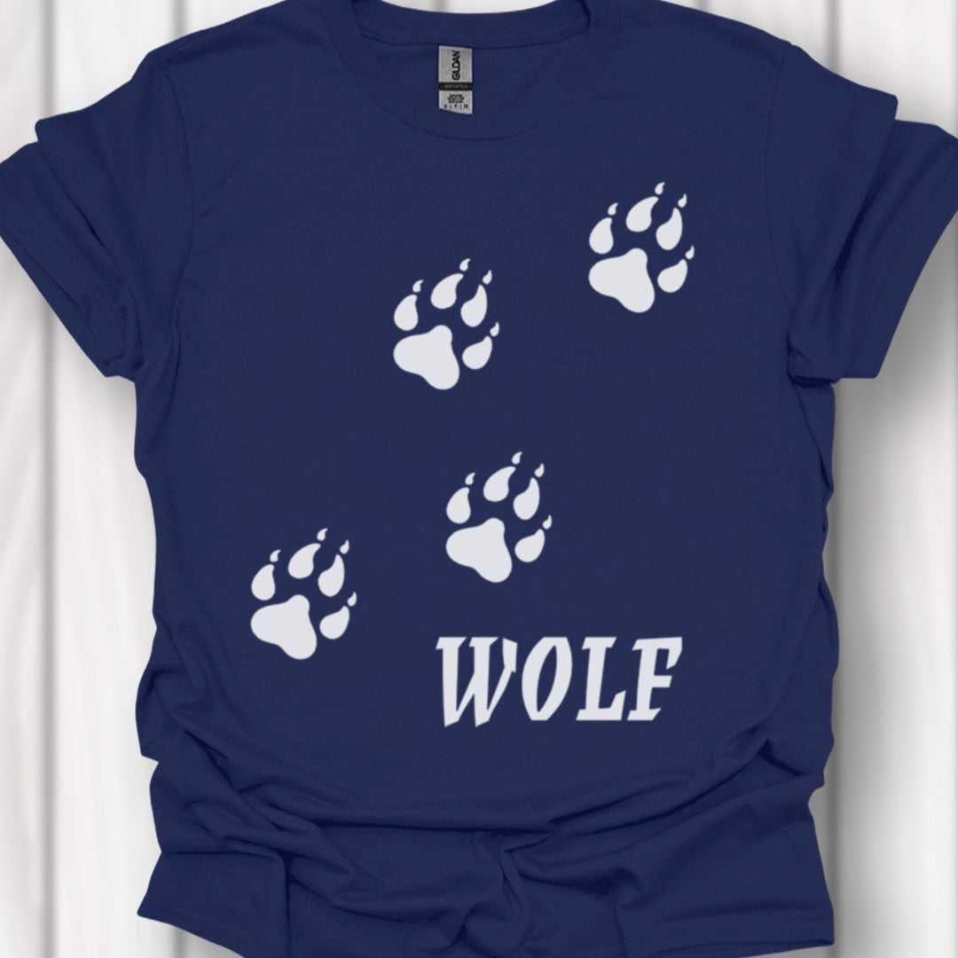 Empreintes de pattes de loup diagonales et blanches T-shirt intemporel