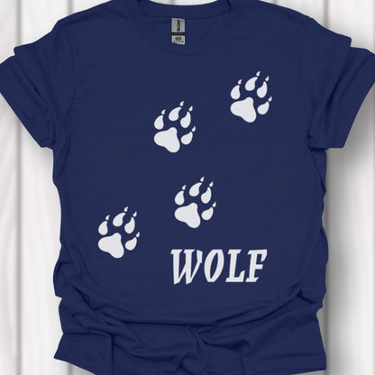 Empreintes de pattes de loup diagonales et blanches T-shirt intemporel