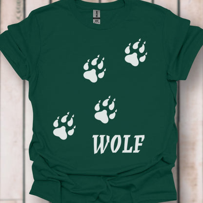 Empreintes de pattes de loup diagonales et blanches T-shirt intemporel