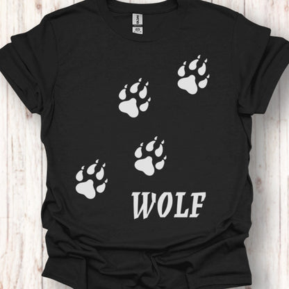 Empreintes de pattes de loup diagonales et blanches T-shirt intemporel