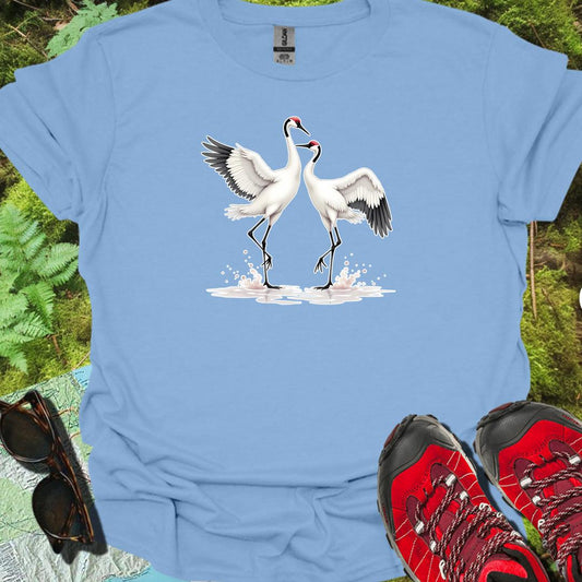 Dansende kraanvogels trendy T-shirt
