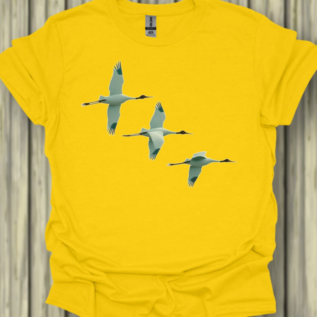 Trio de grues T-shirt tendance 