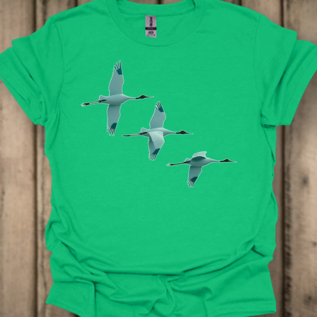 Trio de grues T-shirt tendance 