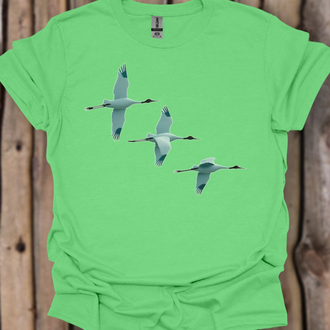 Trio de grues T-shirt tendance 