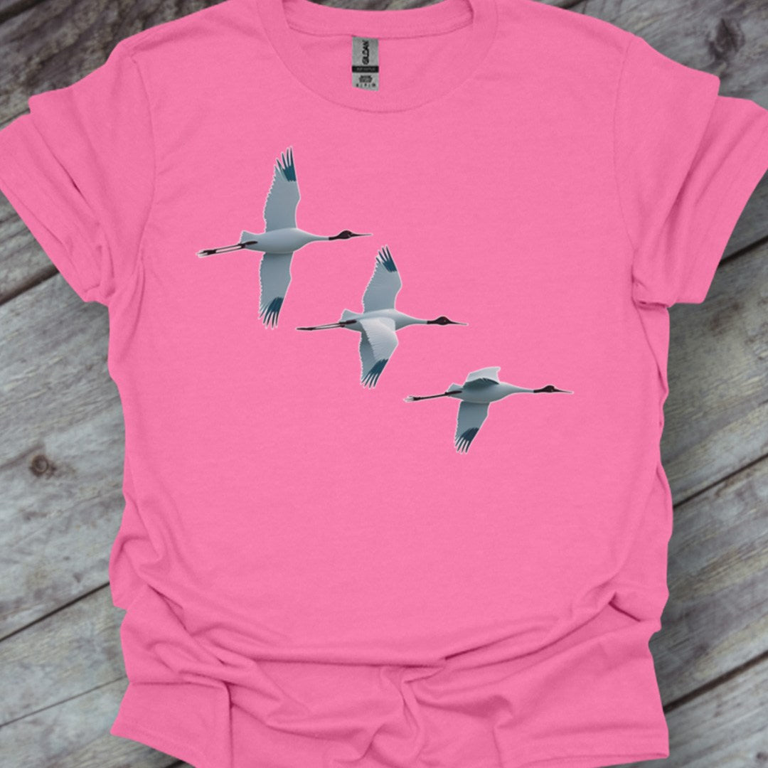 Trio de grues T-shirt tendance 