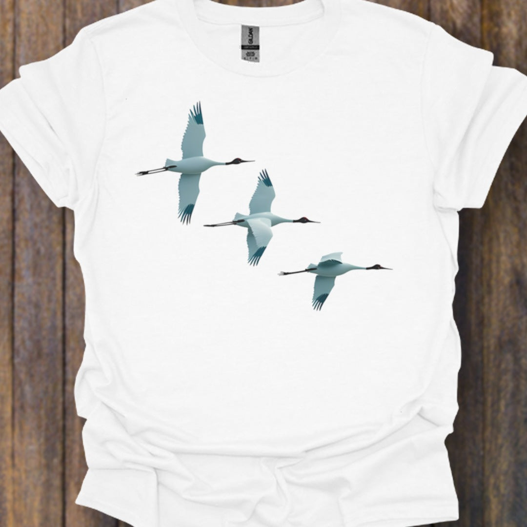 Trio de grues T-shirt intemporel