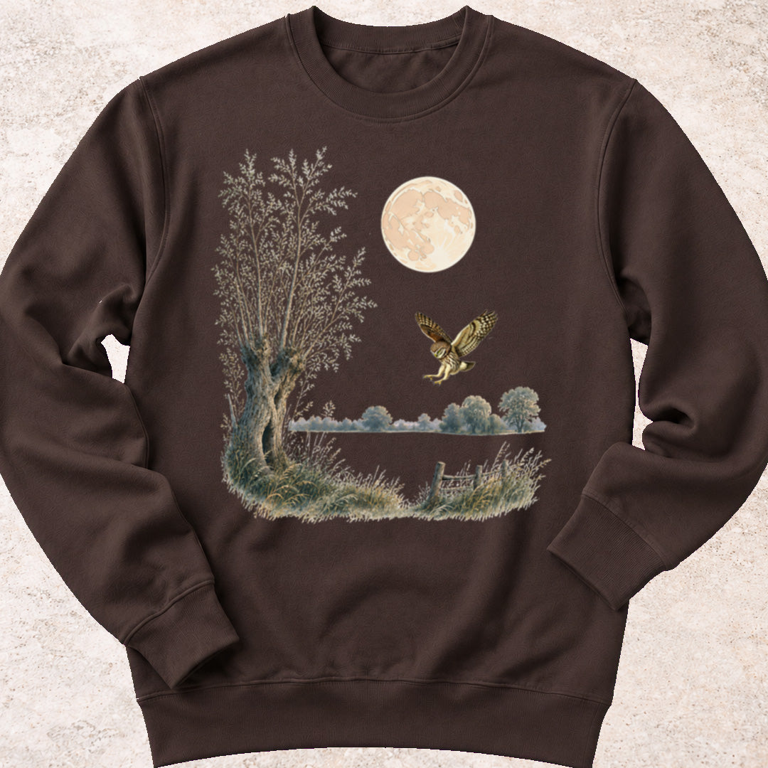 Steenuil jagend bij volle maan Sweatshirt