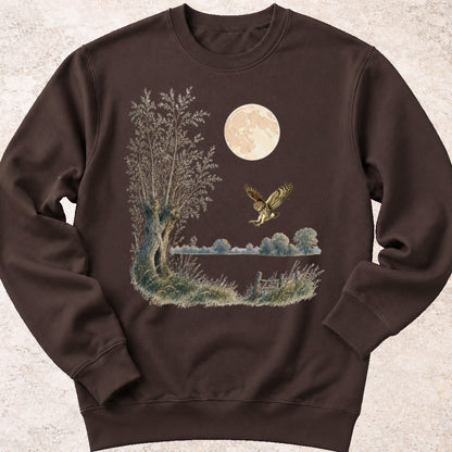 Steenuil jagend bij volle maan Sweatshirt