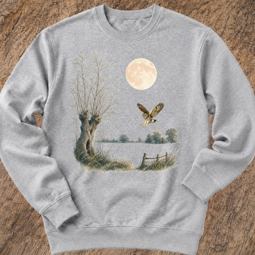Steenuil jagend bij volle maan Sweatshirt