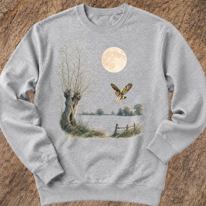 Steenuil jagend bij volle maan Sweatshirt