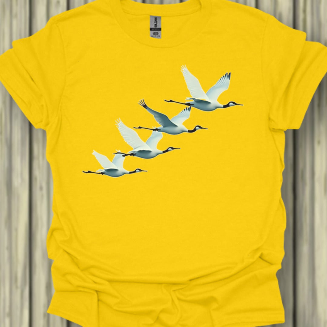 Quatuor de grues T-shirt tendance
