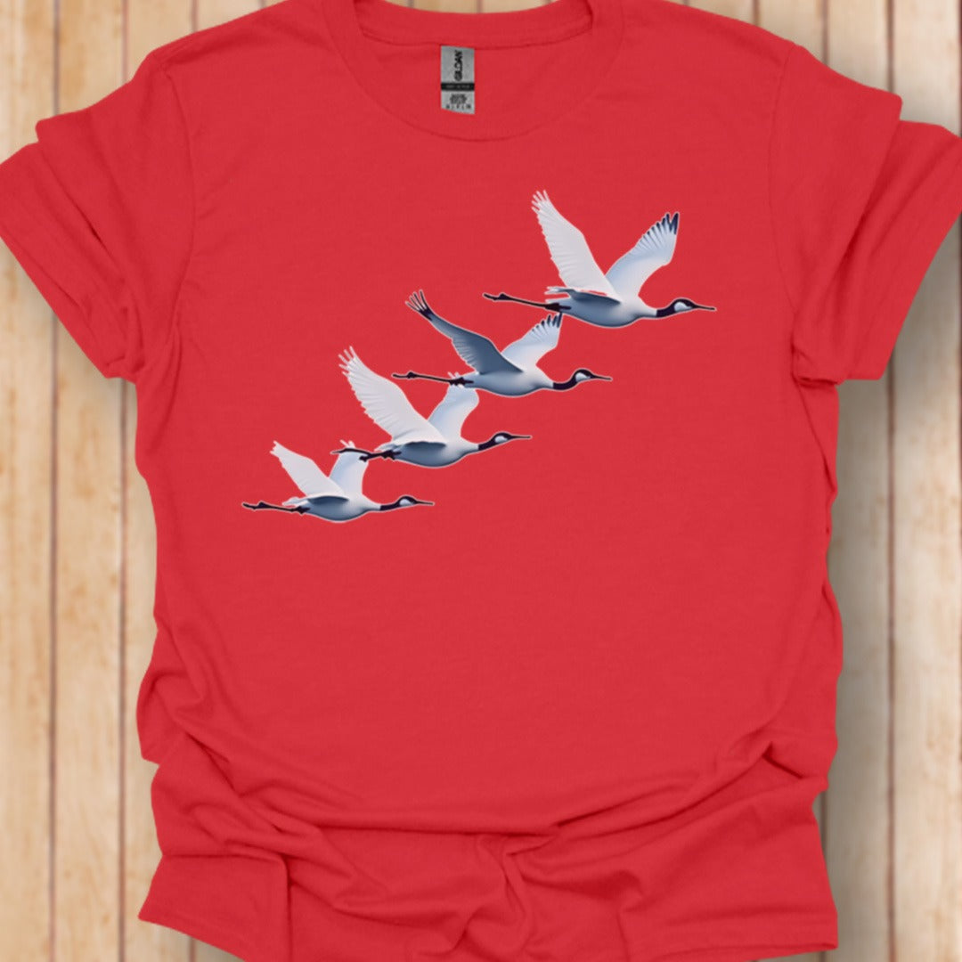 Quatuor de grues T-shirt tendance