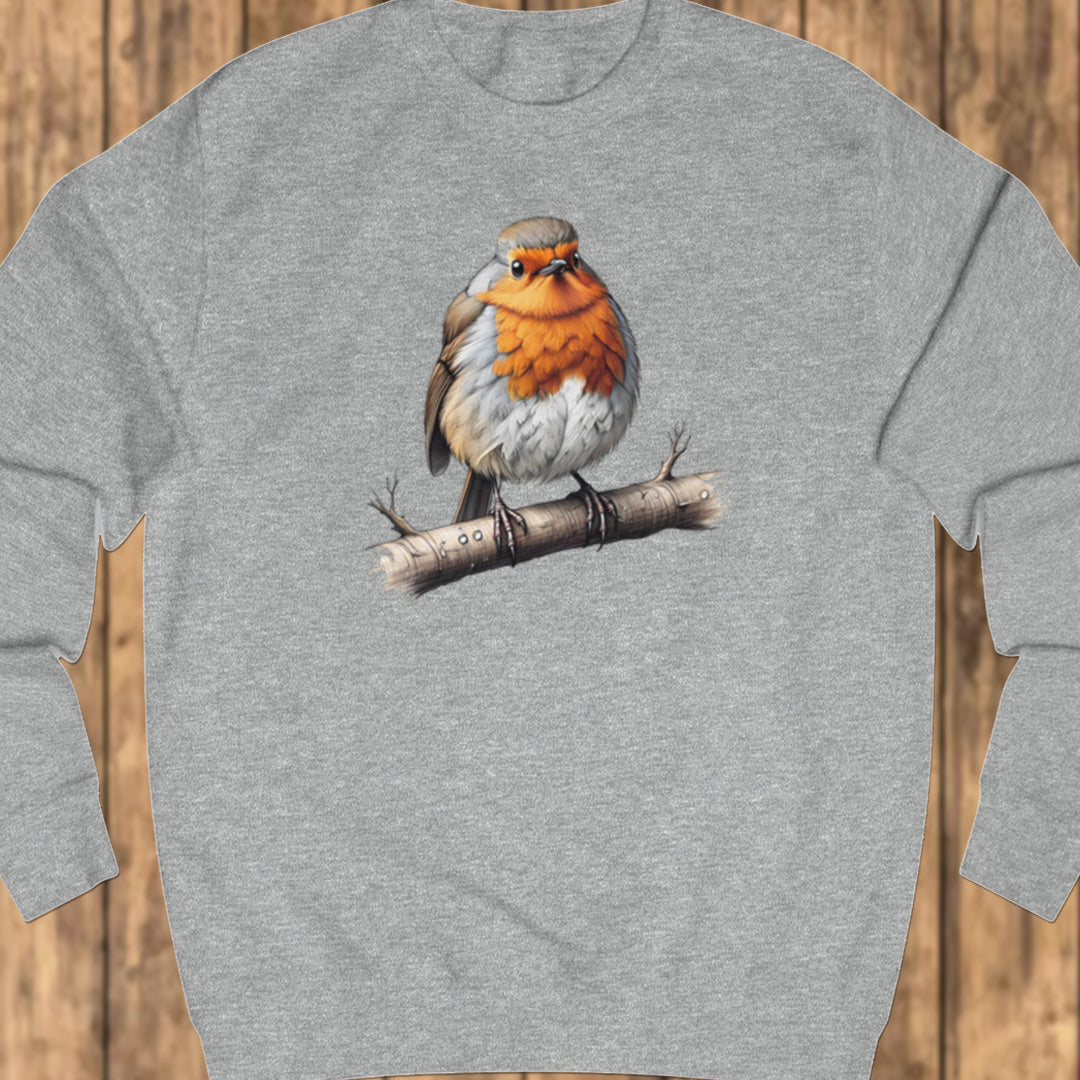 Roodborstje op tak sweatshirt