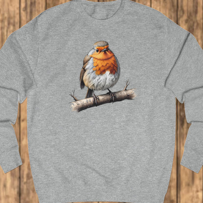 Roodborstje op tak sweatshirt