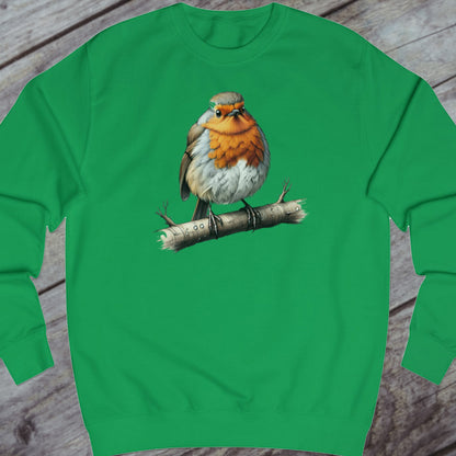 Roodborstje op tak sweatshirt