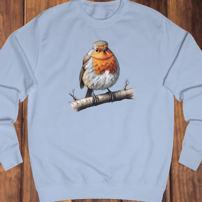 Roodborstje op tak sweatshirt