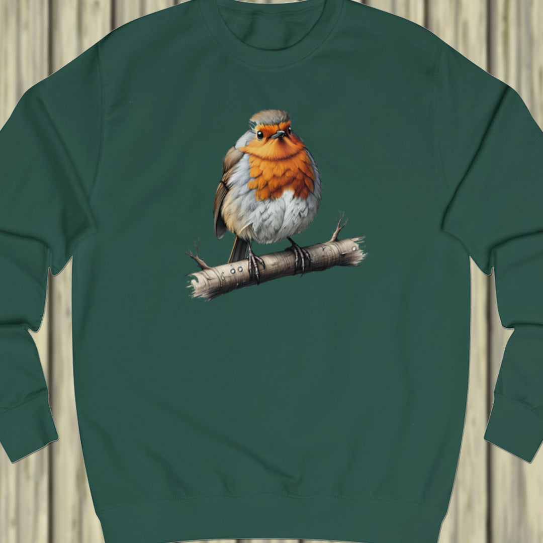 Roodborstje op tak sweatshirt