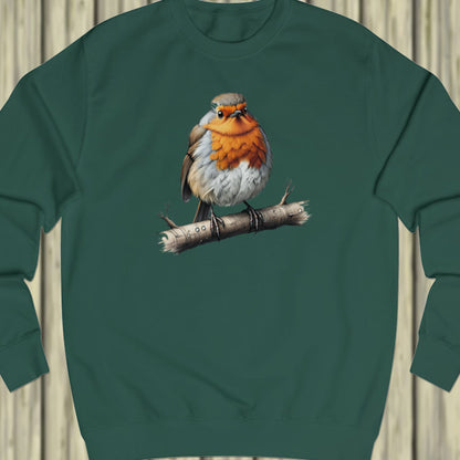 Roodborstje op tak sweatshirt