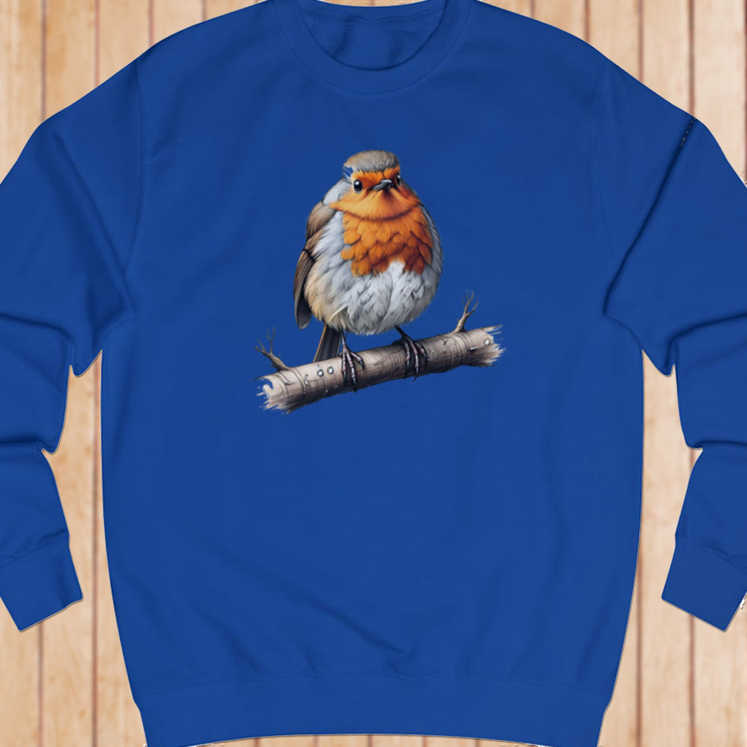 Roodborstje op tak sweatshirt