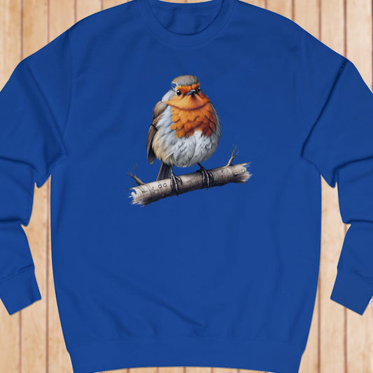 Roodborstje op tak sweatshirt