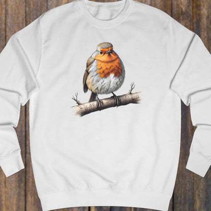Roodborstje op tak sweatshirt