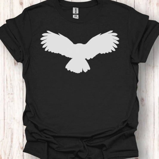 Uil vliegend silhouet wit tijdloos T-shirt