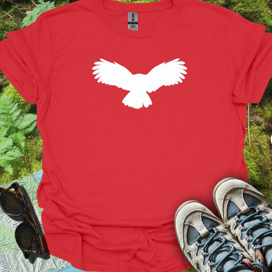 Chouette volante silhouette blanche T-shirt tendance