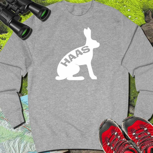 Hare silhouette with text white sweatshirt