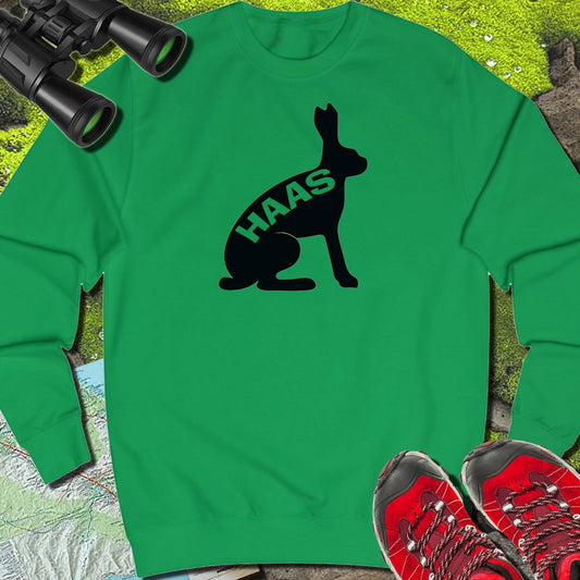 Hare silhouette with text black sweatshirt