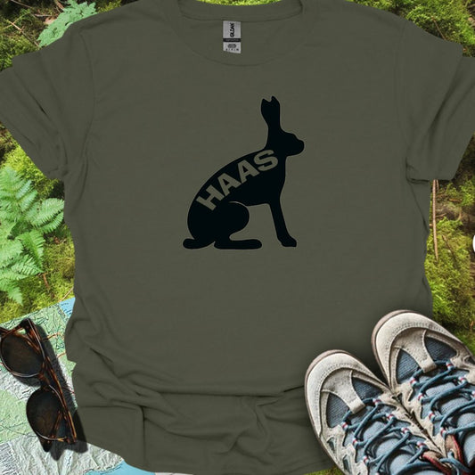 Hare silhouette with text black timeless T-shirt
