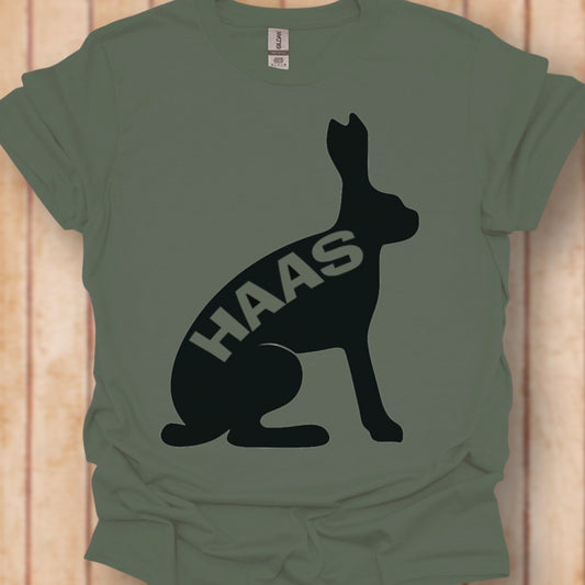 Hare silhouette with text black timeless T-shirt