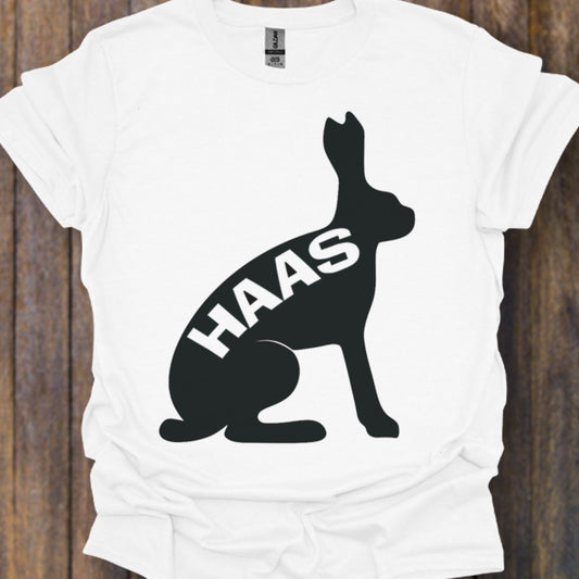 Hare silhouette with text black timeless T-shirt