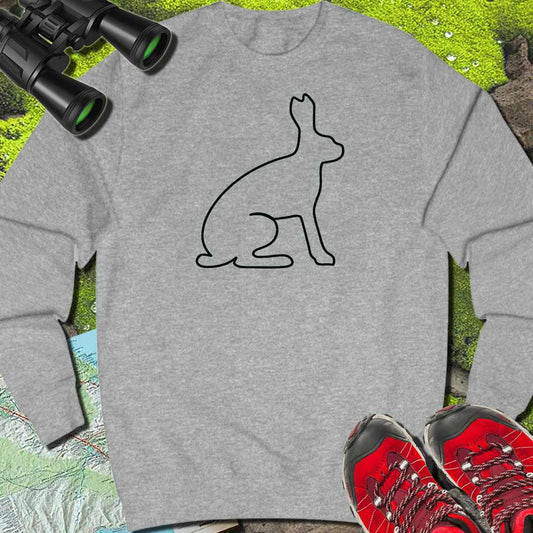 Hare outline black sweatshirt