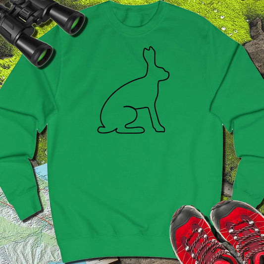 Hare outline black sweatshirt