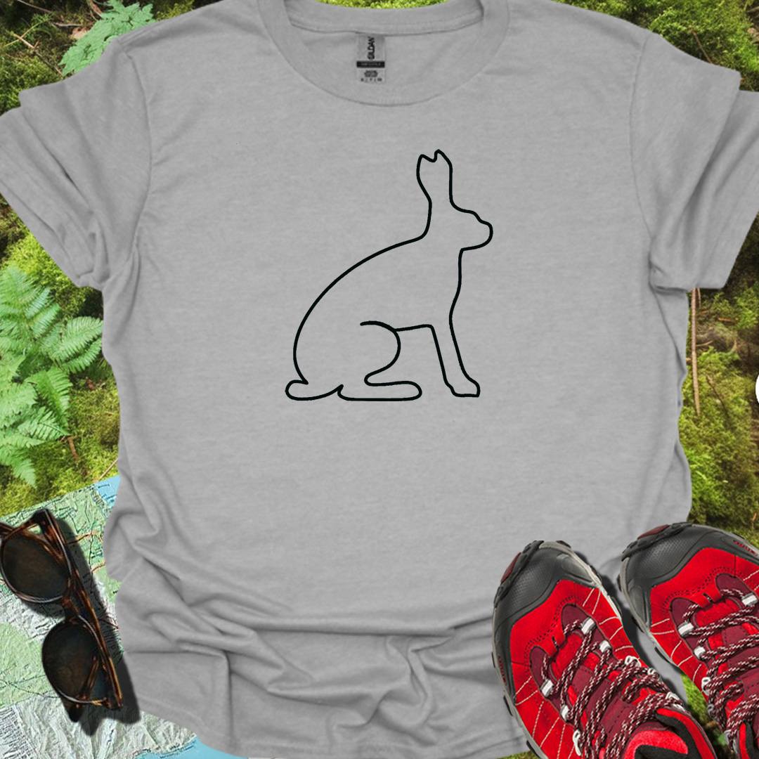 Haas outline zwart tijdloos T-shirt