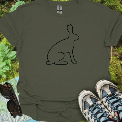 Haas outline zwart tijdloos T-shirt