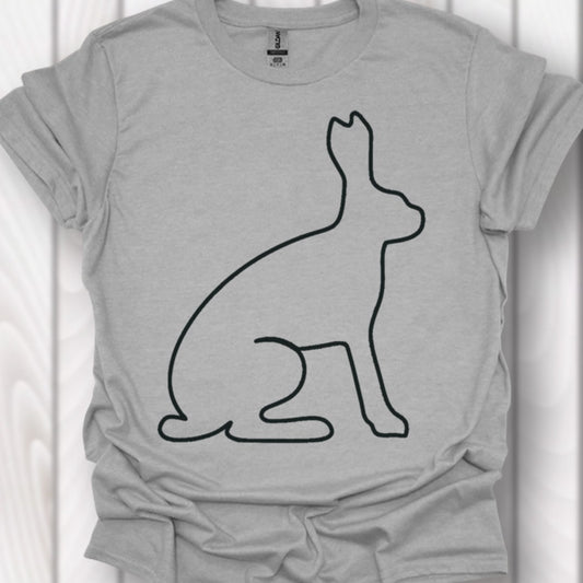 Hare outline black timeless T-shirt