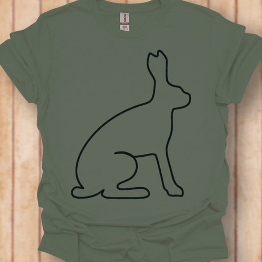 Hare outline black timeless T-shirt