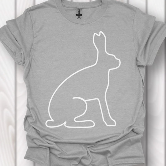 Hare outline white timeless T-shirt