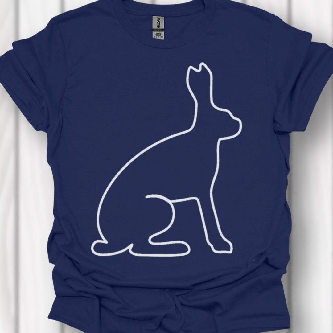Hare outline white timeless T-shirt