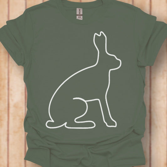 Hare outline white timeless T-shirt